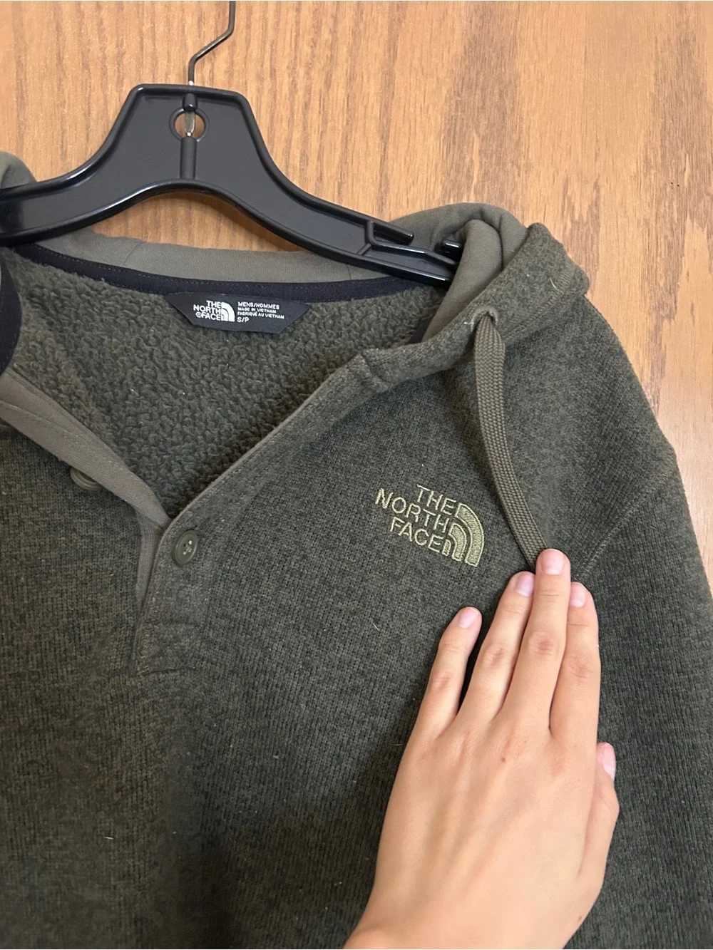 The North Face Men’s Olive Sherpa Fleece Hoodie Pullover | Size Small